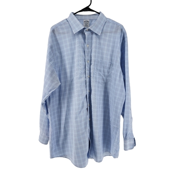 Brooks Brothers Men's Check Regent Regular-Fit  Non-Iron Dress Shirt - 18-35 - Picture 1 of 4